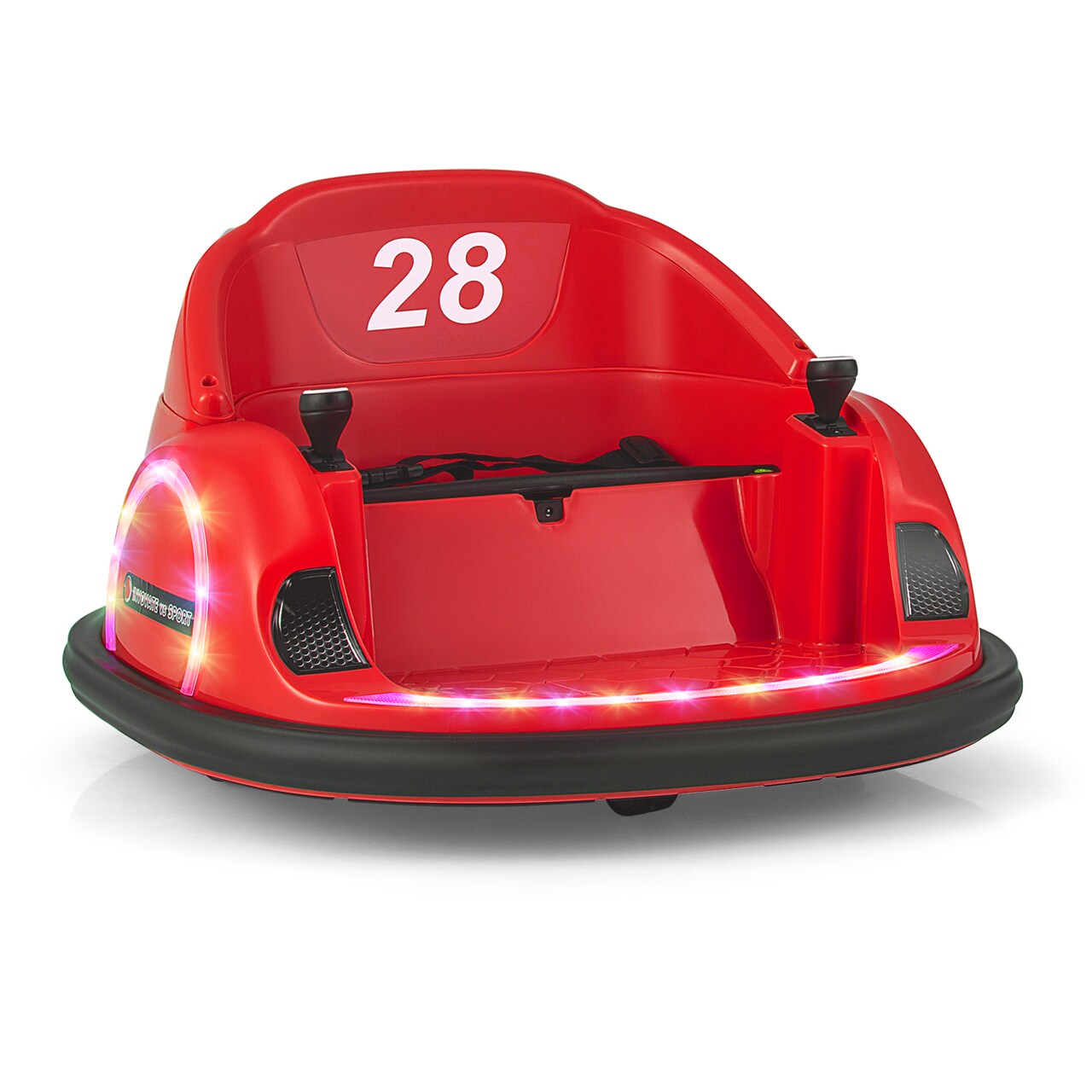 Red Plastic 12V 360° Kids Ride-On Bumper Car with Remote Control